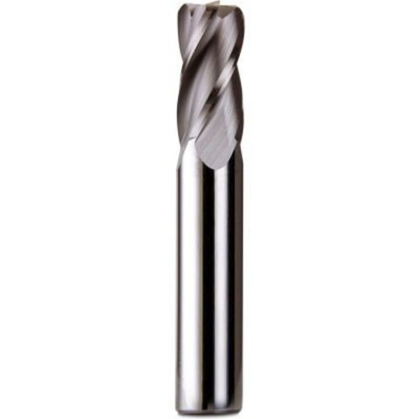 Melin Tool Co 3/8" Dia., 3/8" Shank, 5/8" LOC, 2" OAL, 4 Flute Solid Carbide Single End Mill, Uncoated CCMGS-1212